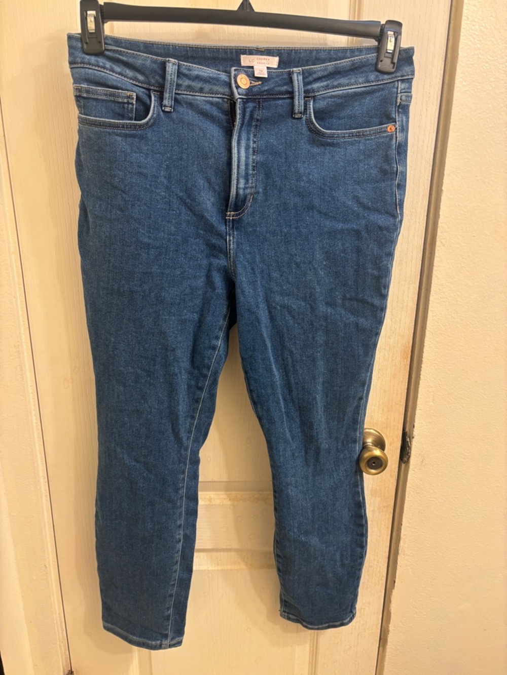 LC Lauren Conrad Dark Blue Cropped Straight Jeans
